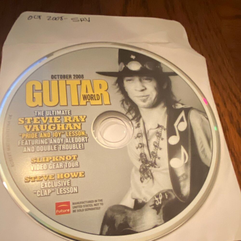 Guitar World Oct 2008 Magazine CD ROM Stevie Ray Vaughan Lesson Slipknot Howe